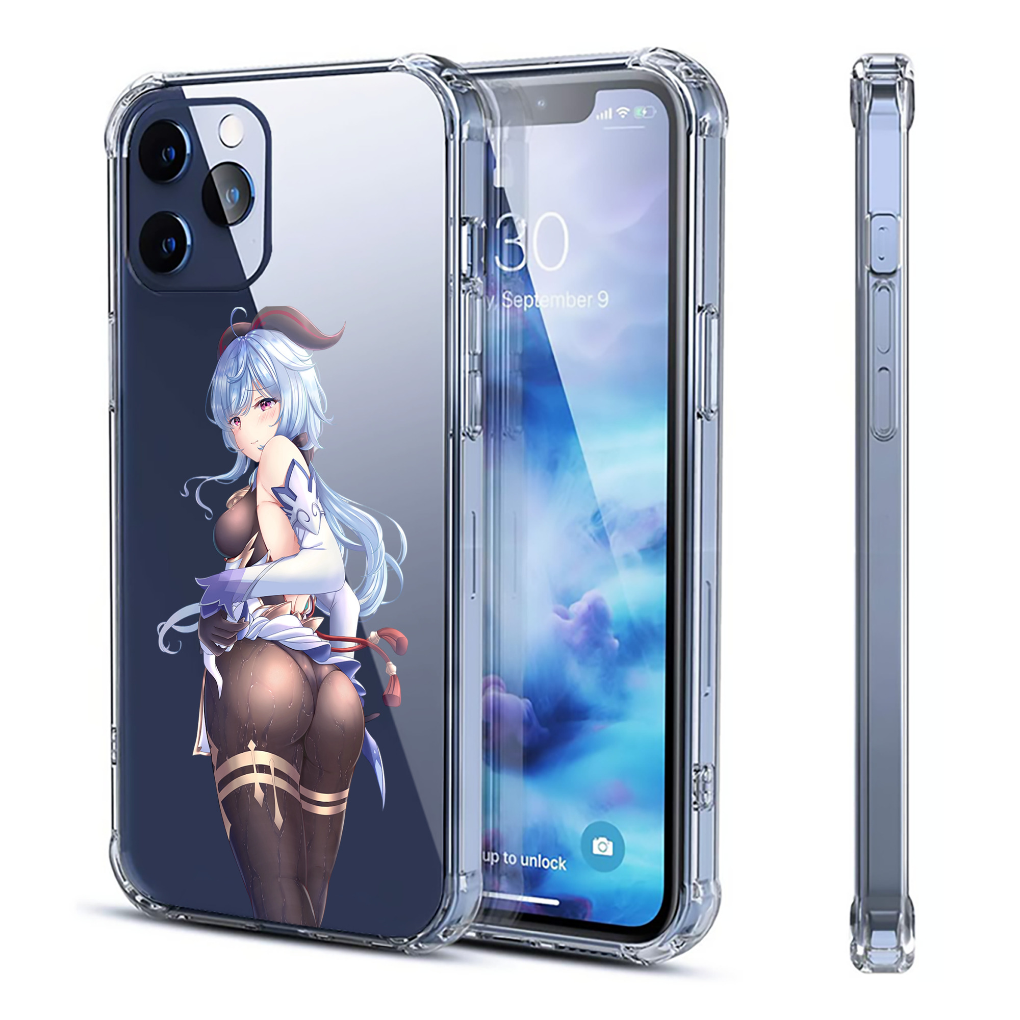 げんし神 甘雨 かんう genshin Ganyu 【iPhone 12シリーズ対応】透明スマホケース（クリアソフトケース）